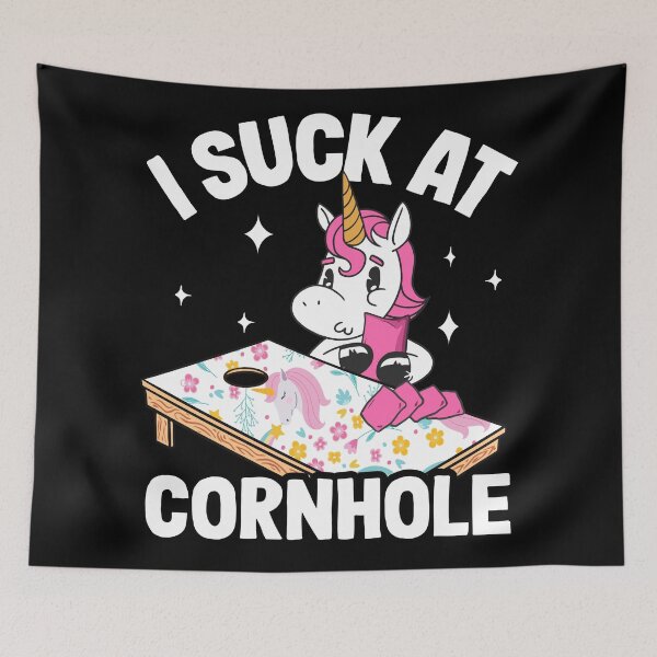 Item preview, I Suck At Cornhole Loser Funny Sarcastic Joke Pink Unicorn designed and sold by Stronzi.