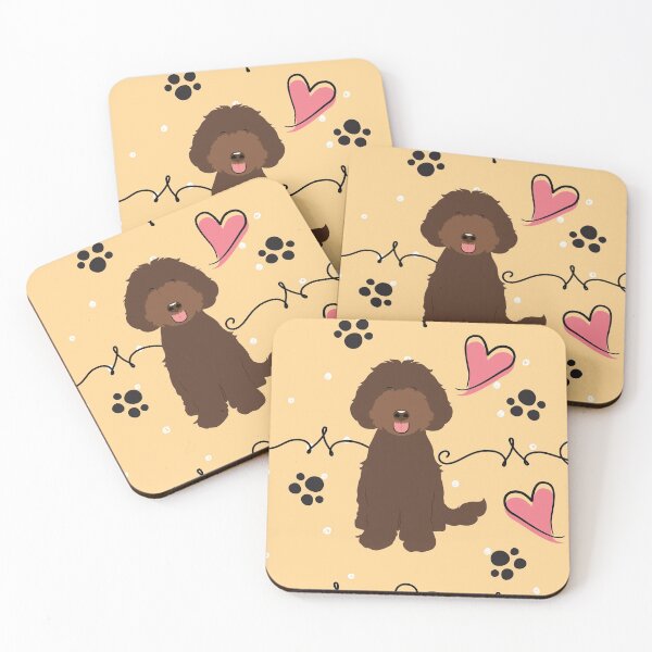 Item preview, LOVE Chocolate Labradoodle designed and sold by Lulupainting.
