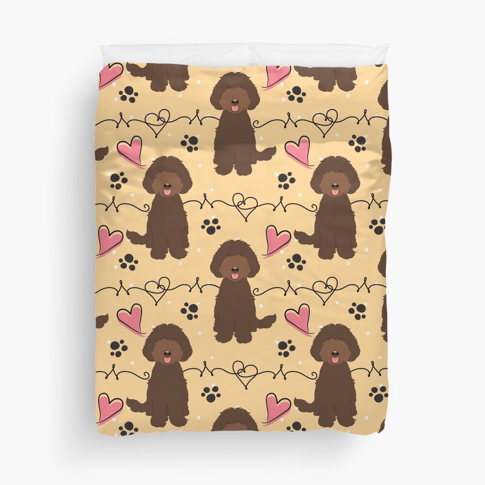 LOVE Chocolate Labradoodle Duvet Cover