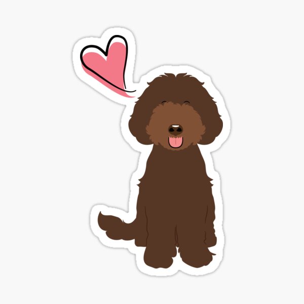 LOVE Chocolate Labradoodle Sticker