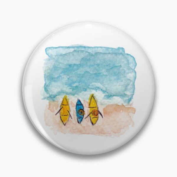 Item preview, Miniature watercolour and ink ”Small boats on beach” designed and sold by RoseMaryWP.