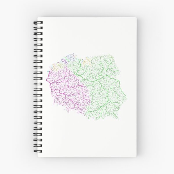 Item preview, Poland River Basin Map in Rainbow Colours with White Background designed and sold by GrasshopperGeo.