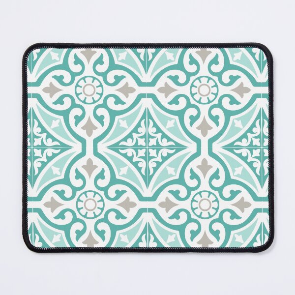 Item preview, Teal Blue and White Mexican Talavera Tile Pattern designed and sold by HotHibiscus.