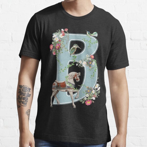 "Vintage Capital Letter B In Illuminated Letters Style" T-shirt For ...