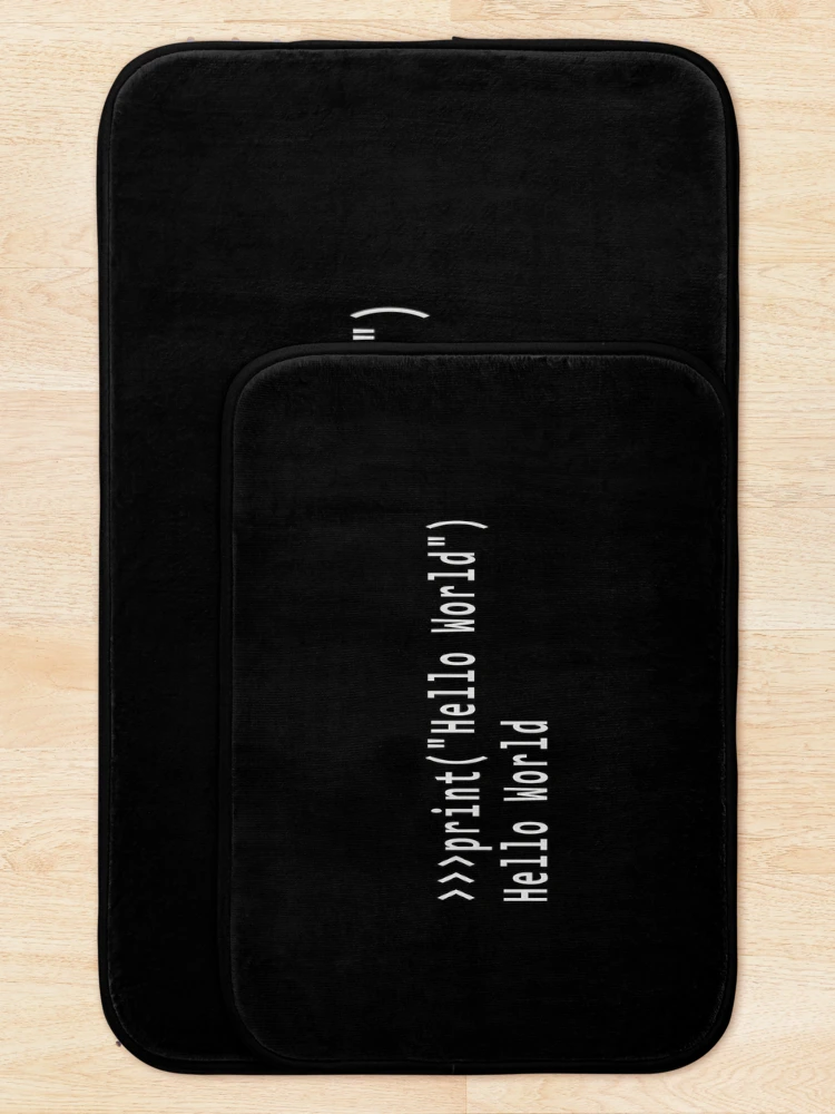 Thumbnail 5 of 6, Bath Mat, Hello World Python Code designed and sold by FridPix.