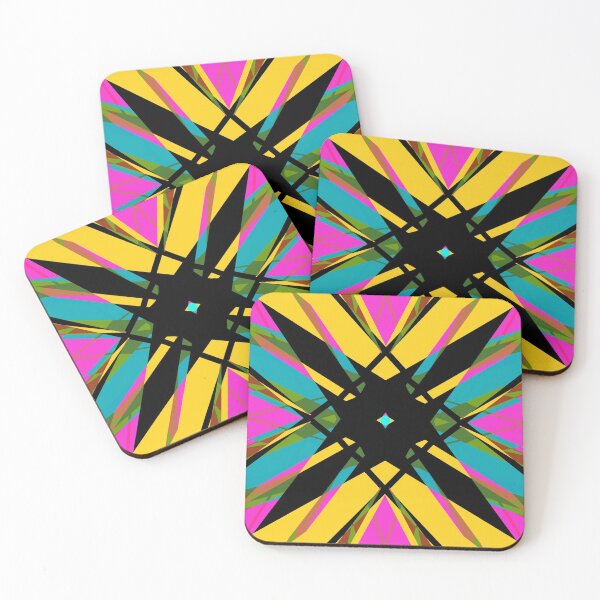 Item preview, Bright Colorful Autumn Fall Yellow Pink Black Geometric Pattern Mosaic designed and sold by PatternPerfect.