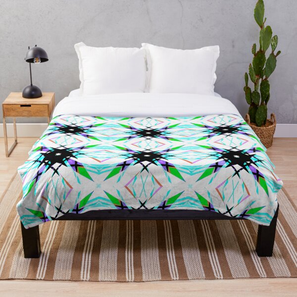 Item preview, Bright Fresh Colorful Winter White Black Green Turquoise Geometric Pattern Mosaic designed and sold by PatternPerfect.