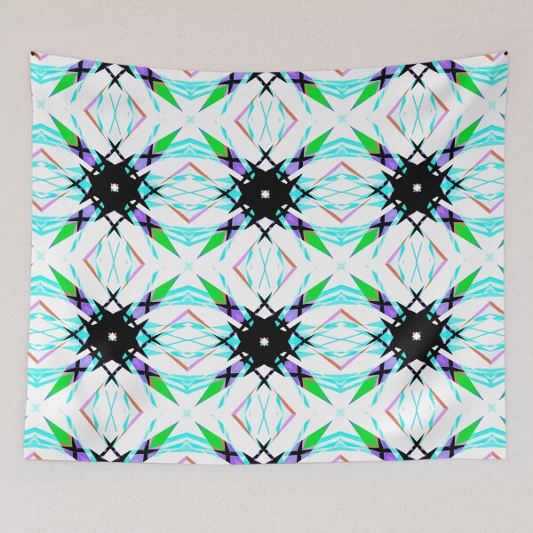 Item preview, Bright Fresh Colorful Winter White Black Green Turquoise Geometric Pattern Mosaic designed and sold by PatternPerfect.