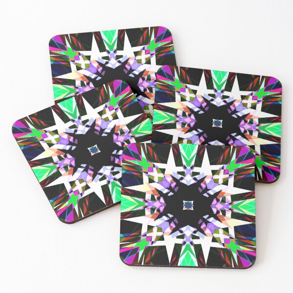 Item preview, Bright Fresh Winter White Black Green Purple Geometric Pattern Mosaic designed and sold by PatternPerfect.