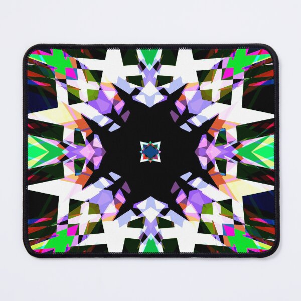 Item preview, Bright Fresh Winter White Black Green Purple Geometric Pattern Mosaic designed and sold by PatternPerfect.