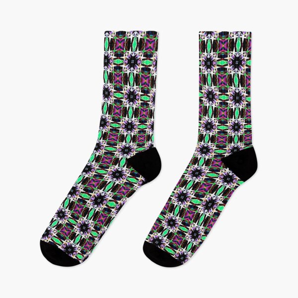Item preview, Bright Fresh Winter White Black Green Purple Geometric Pattern Mosaic designed and sold by PatternPerfect.
