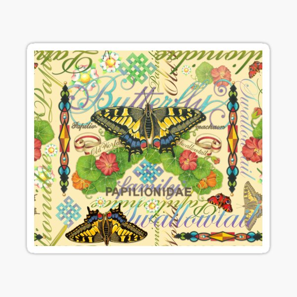 Illuminated Swallowtail Butterfly Sticker