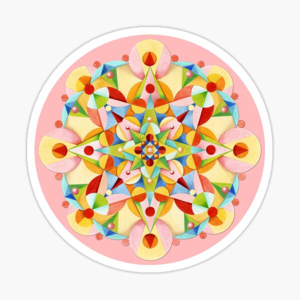 Pink Carousel Mandala Sticker