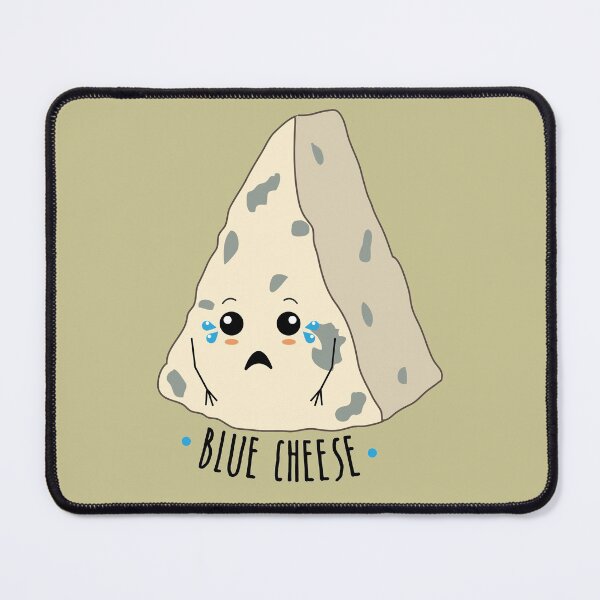 Item preview, Sad Blue Cheese Funny Food Pun designed and sold by HotHibiscus.