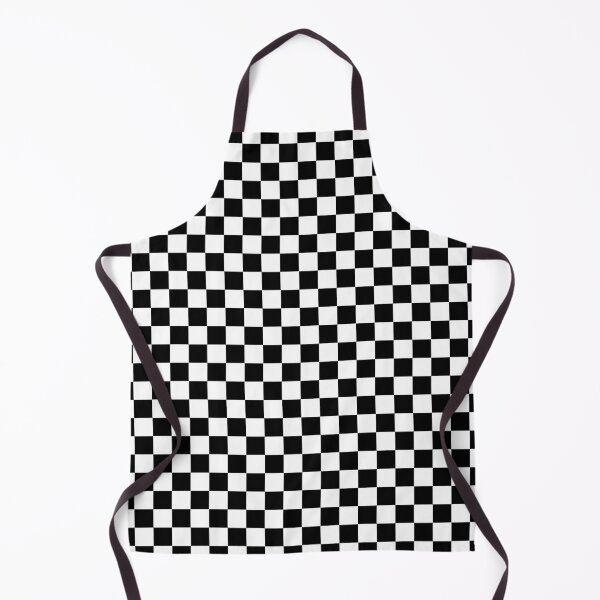 Black and White Checkered Chef Pattern Apron
