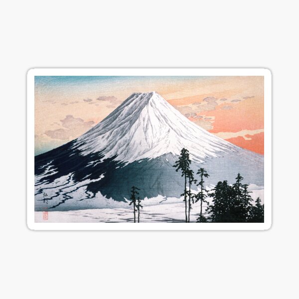 Mount Fuji - Katsuyama Neighborhood - H. Takahashi (digitally remastered) Sticker
