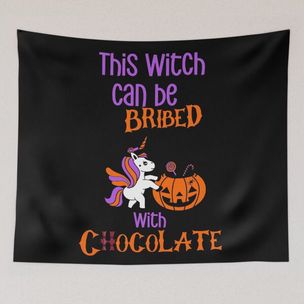 Item preview, CUTE this witch can be bribed with chocolate unicorn Halloween - men/kids/ women / Halloween  designed and sold by Designs Of all kinds.