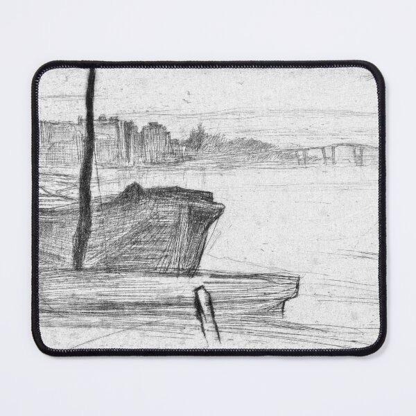 James Whistler Chelsea Bridge and Church Mouse Pad