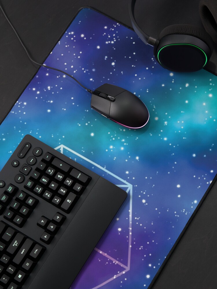 Thumbnail 4 of 5, Mouse Pad, Vibrant Galaxy + Geometry designed and sold by ElectricFangs.