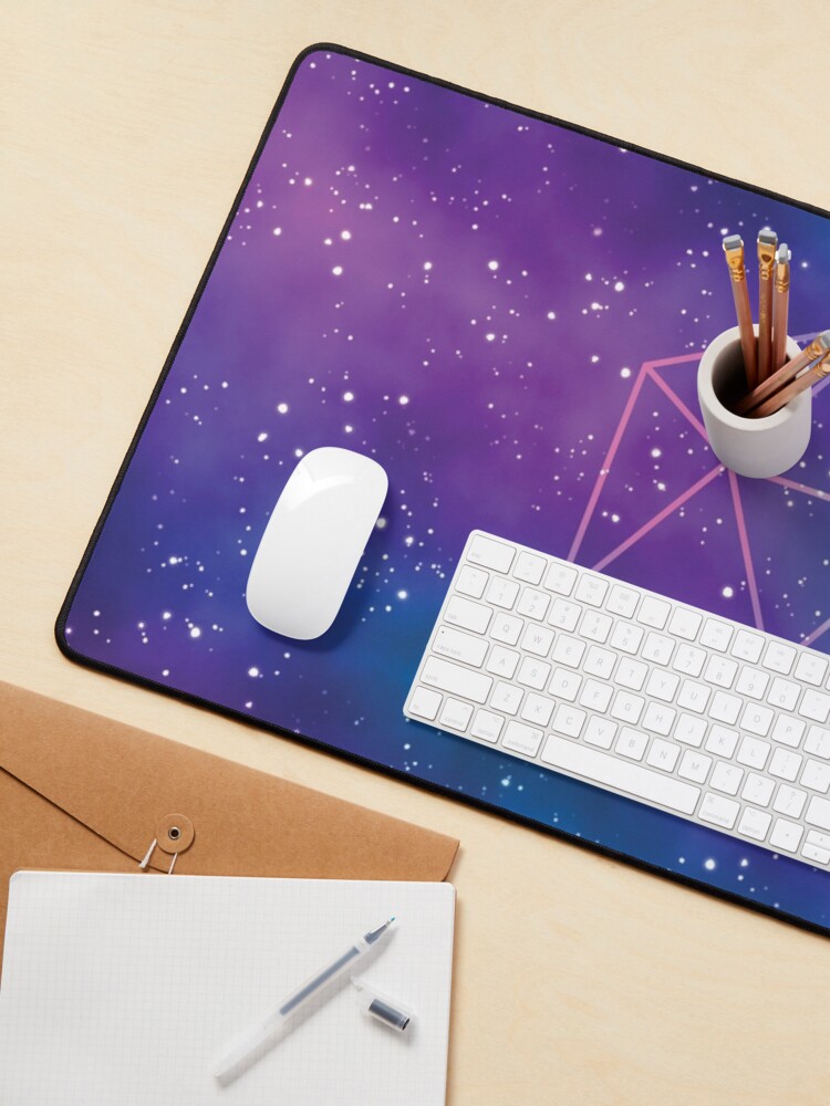 Thumbnail 3 of 5, Mouse Pad, Vibrant Galaxy + Geometry designed and sold by ElectricFangs.