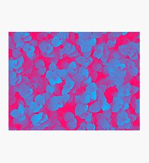 Nature Pattern - # 3 Leaves (Blue Red) Photographic Print