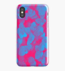 Nature Pattern - # 3 Leaves (Blue Red) iPhone Case/Skin