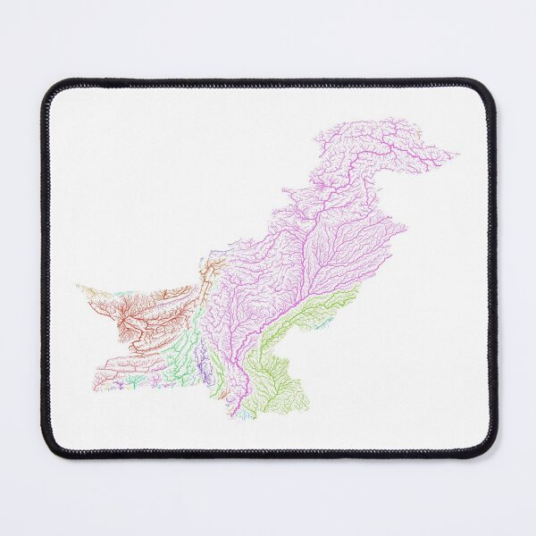 Item preview, Pakistan River Basin Map in Rainbow Colours with White Background designed and sold by GrasshopperGeo.