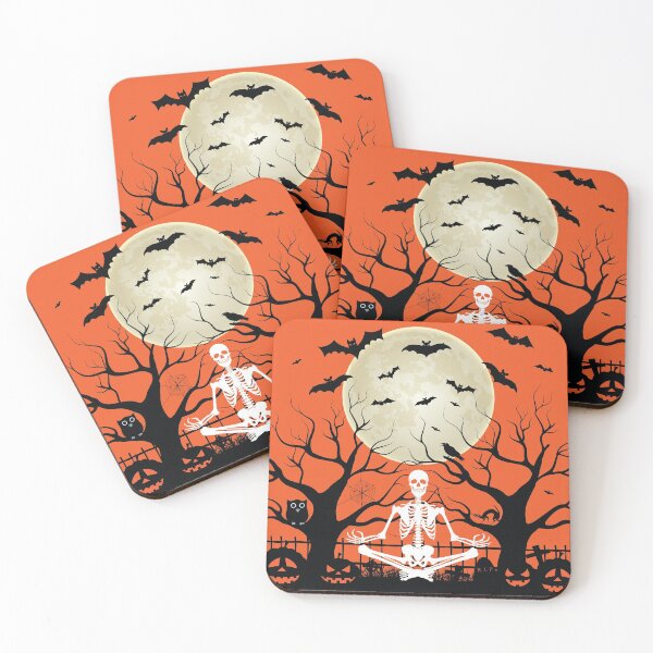 Item preview, Halloween Meditating Skeleton Funny Freaky Yoga Pose designed and sold by dass-art.