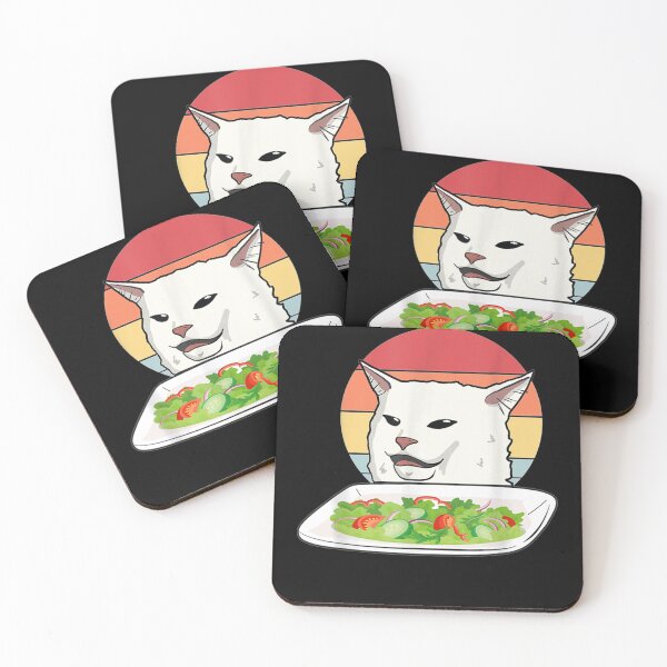 Item preview, Angry Women Yelling At Confused Cat At Dinner Table Meme   designed and sold by gracevasile2.