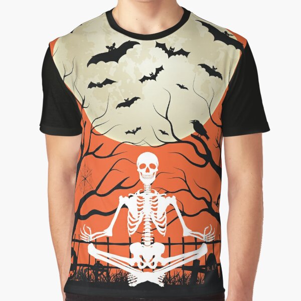 Skeleton Yoga Poses Funny Halloween Flexible Bone Yogi Crew Essential  T-shirt