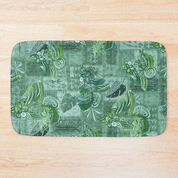 Item preview,   VIntage Teal Green Jungle Samoan Patchwork Tapa Artboard designed and sold by sunnthreads.