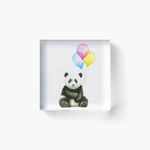 Baby Panda With Balloons Acrylic Block