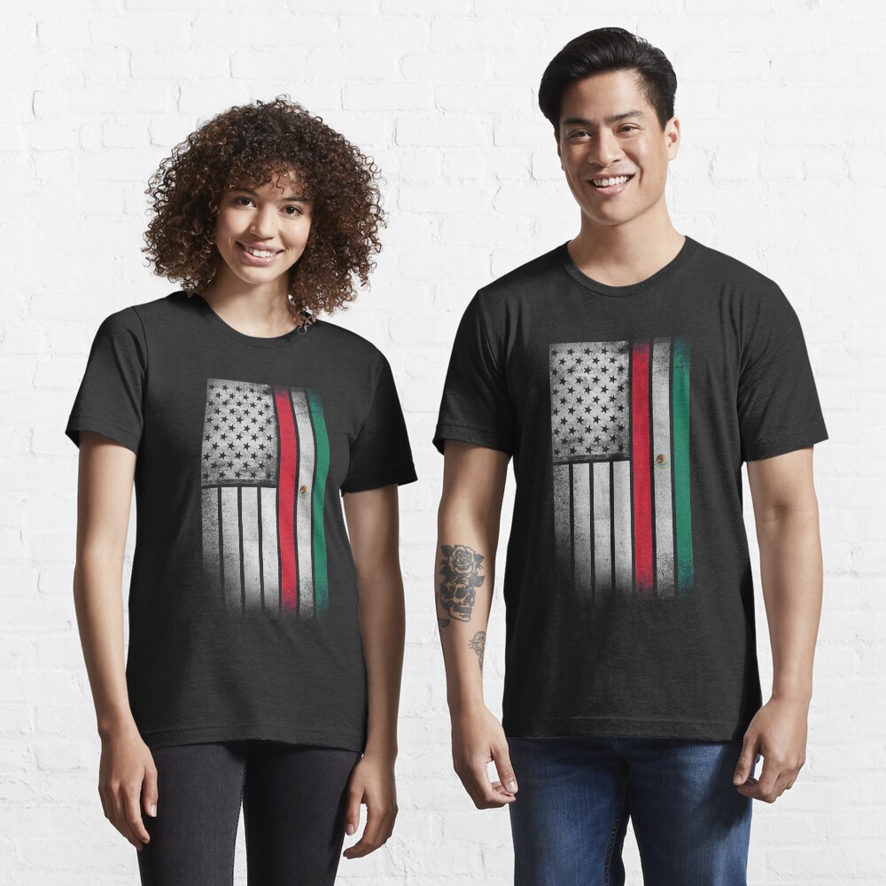 "Mexican American Flag Half Mexican Half American " Tshirt by