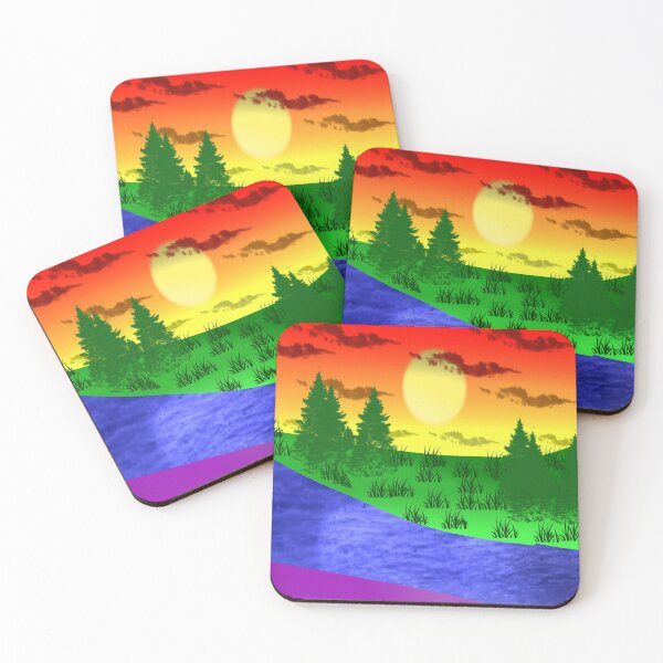 Item preview, Rainbow evening forest scenery  designed and sold by LunaAngelRose.