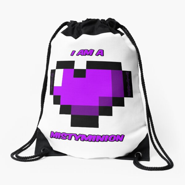 I am a MistyMinion - Purple Heart Drawstring Bag