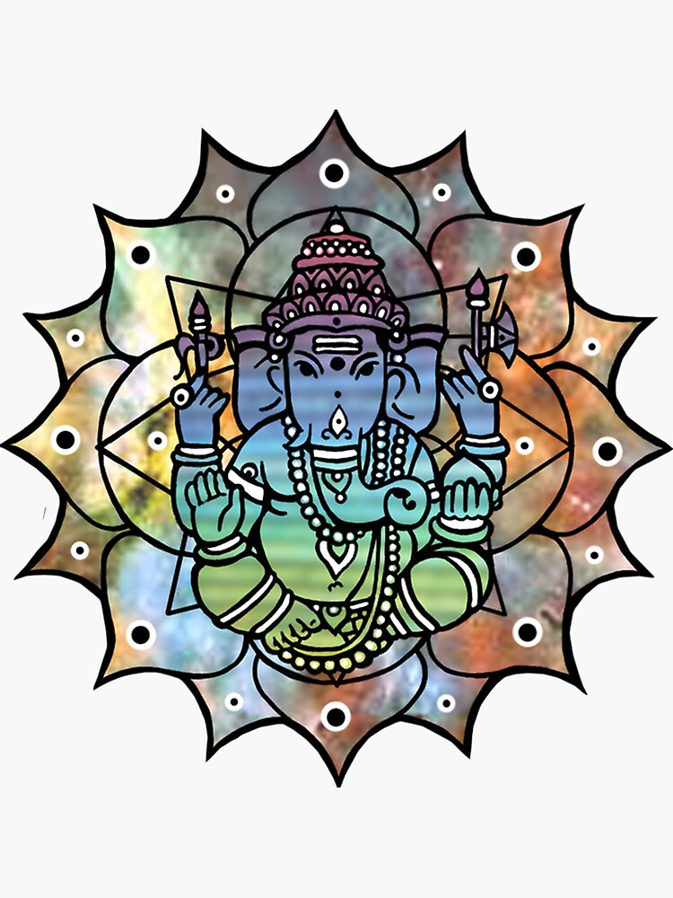 "Colorful Ganesh" Sticker For Sale By DropBeart | Redbubble