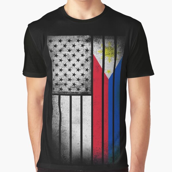 Filipino American Flag - Half Filipino Half American Graphic T-Shirt
