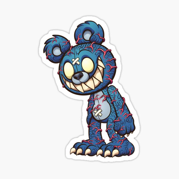 Scary Zombie Teddy Bear Sticker