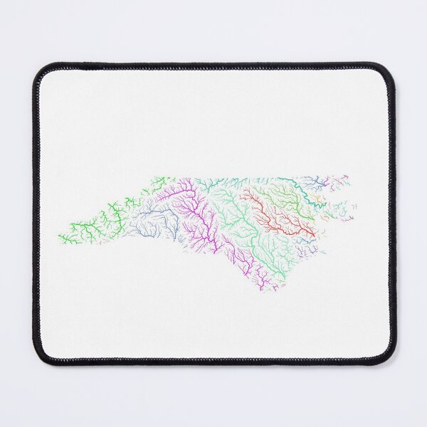 Item preview, North Carolina River Basin Map in Rainbow Colours with White Background designed and sold by GrasshopperGeo.