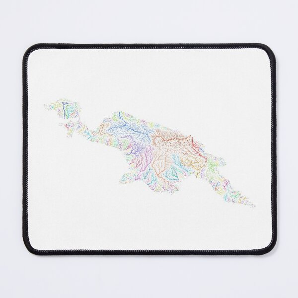 Item preview, New Guinea River Basin Map in Rainbow Colours with White Background designed and sold by GrasshopperGeo.