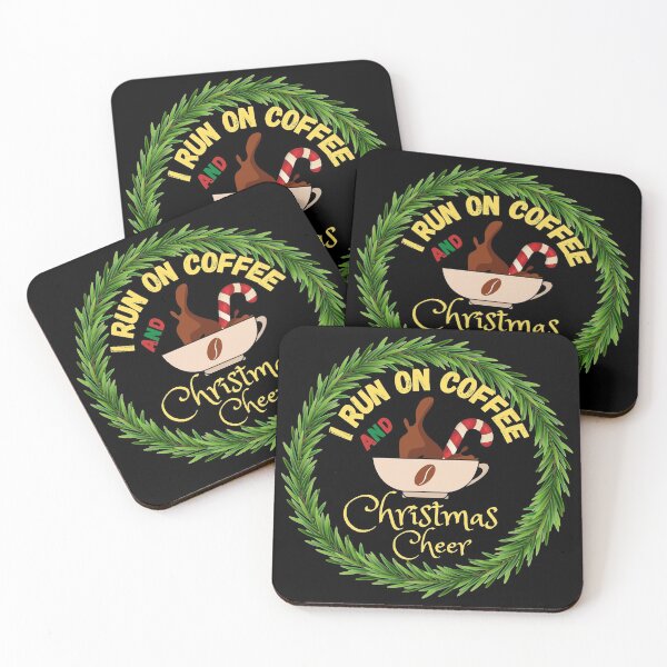 Item preview, I run on Coffee and Christmas cheer - Merry Christmas and a happy Caffeine designed and sold by For the love of Pixels.