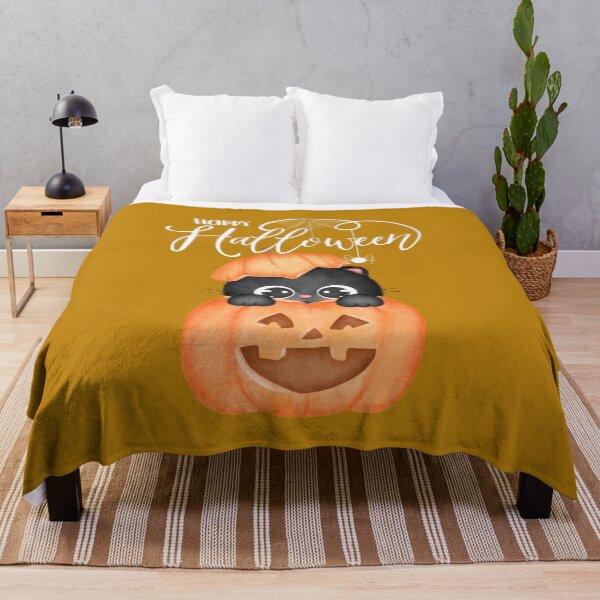 Item preview, Happy Halloween Cute Black Cat in a Pumpkin designed and sold by LamaraK.