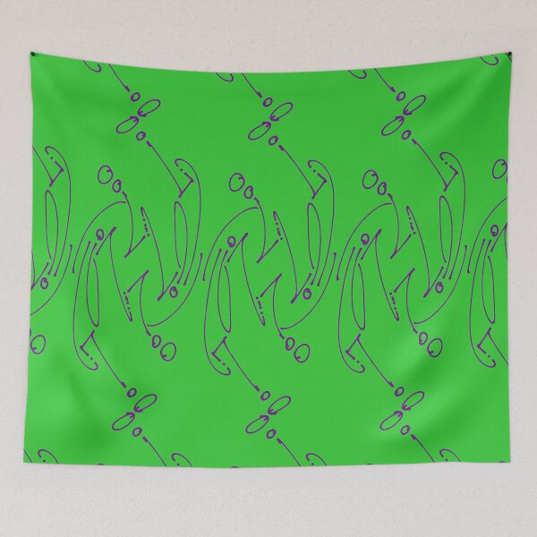 Item preview, Purple Pattern Graffiti Style Drawing on Lime Green designed and sold by that5280lady.