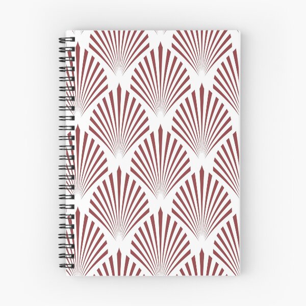 Artikelvorschau, Red and White Elegant Scallop Fan Pattern Pairs Sherwin Williams 2022 Popular Color Red Bay SW 6321 entworfen und verkauft von ColorOfTheYears.