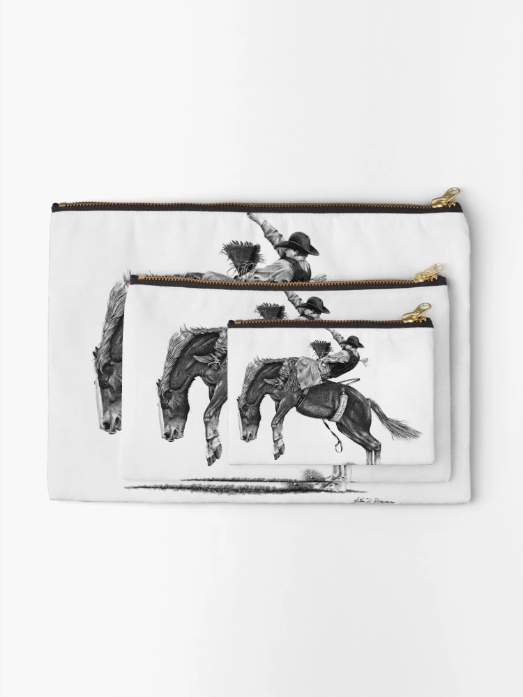 Thumbnail 2 of 4, Zipper Pouch, Rodeo Bareback Rider designed and sold by J.D. Bowman.