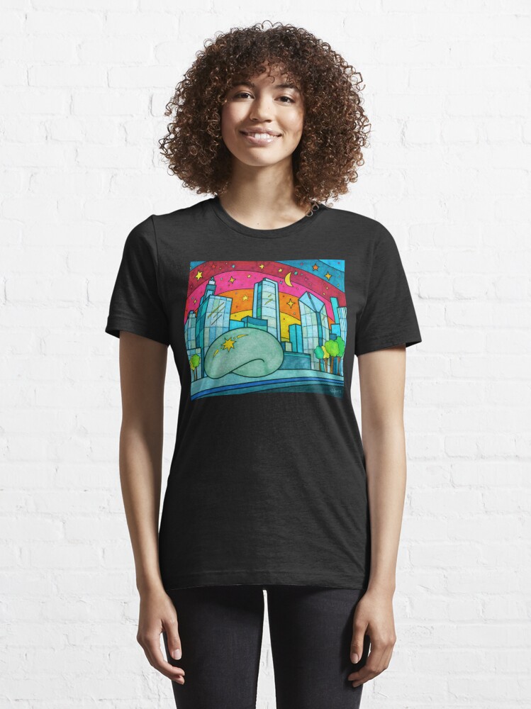 Chicago Illinois City Skyline Whimsical Fun Dark Tall Series T-Shirt