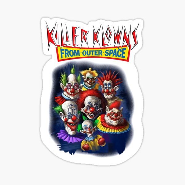 Vintage Killer Klowns From Outer Space Art Creepy Halloween Sticker