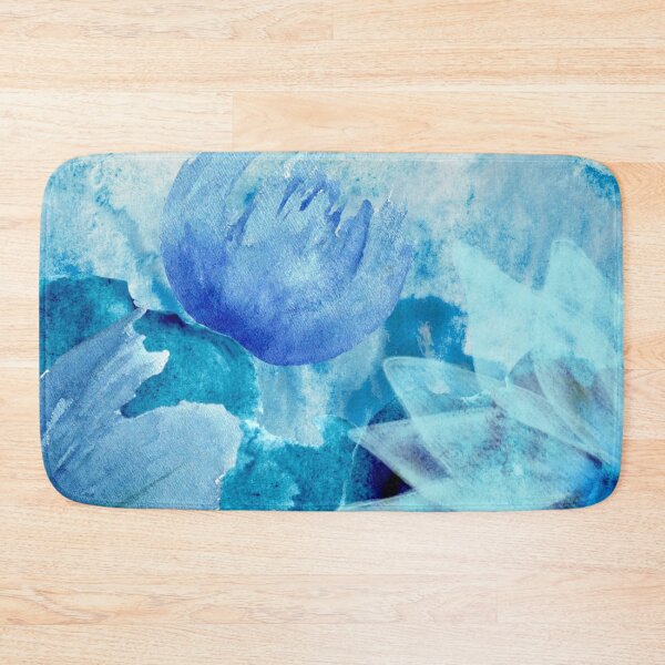 Item preview, Blue and Turquoise Flowers on Stormy Ocean Background 2of2 designed and sold by DzineVine.