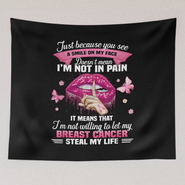 Item preview,  Just Because You See Smile My Face Breast Cancer Lip designed and sold by rubysheila.