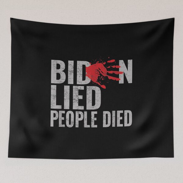 Item preview,  Biden Lied People Died Bloody Handprint designed and sold by rubysheila.